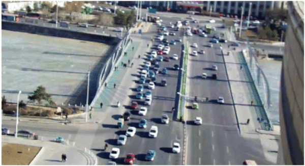圖10 北大路-西大街路口東進(jìn)口溢出高空監(jiān)控畫(huà)面