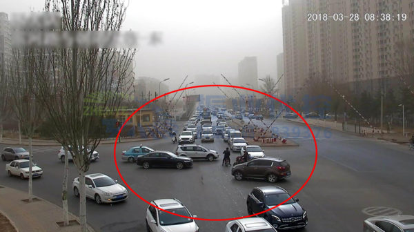 圖8 東進(jìn)口直行、西進(jìn)口左轉(zhuǎn)及北進(jìn)口左轉(zhuǎn)的車輛匯流沖突