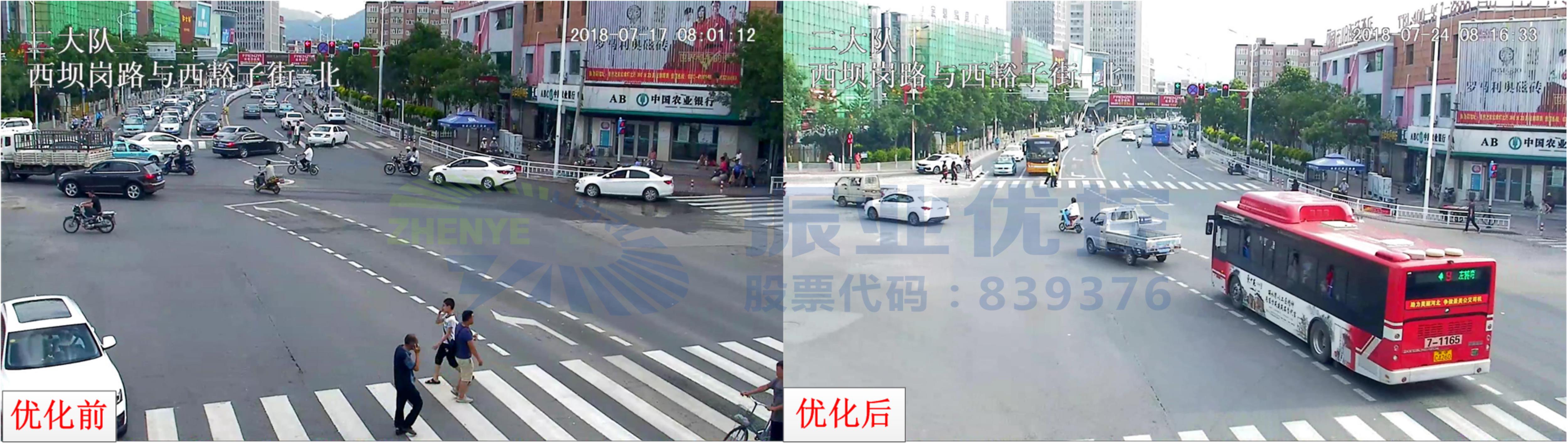 圖7 優(yōu)化前后路口行人過街情況對比