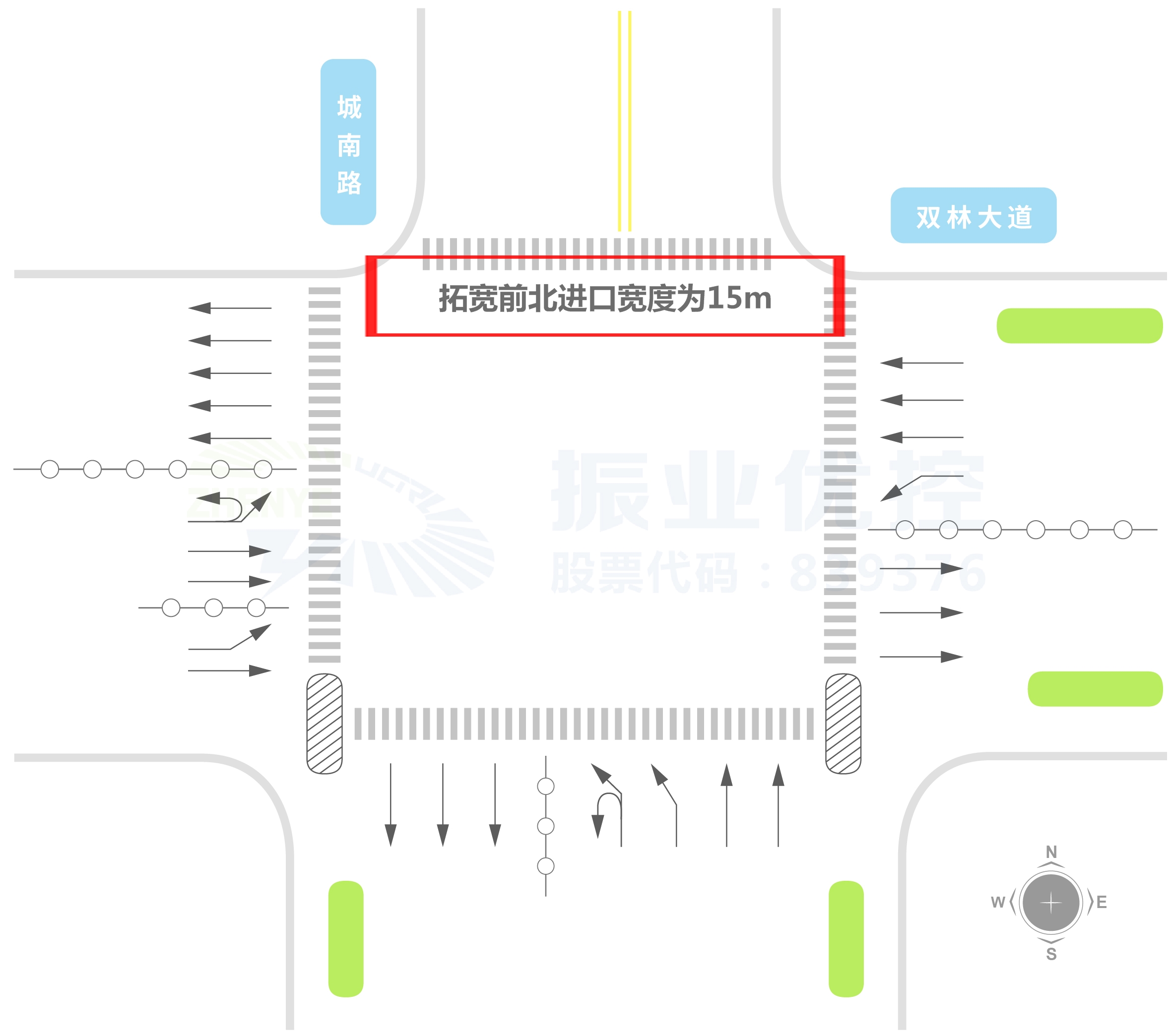 圖7 拓寬前的標(biāo)線情況