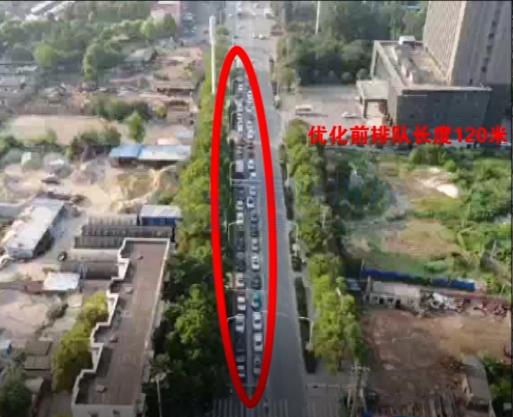圖4 優(yōu)化前晚高峰北進(jìn)口、東進(jìn)口車流排隊(duì)