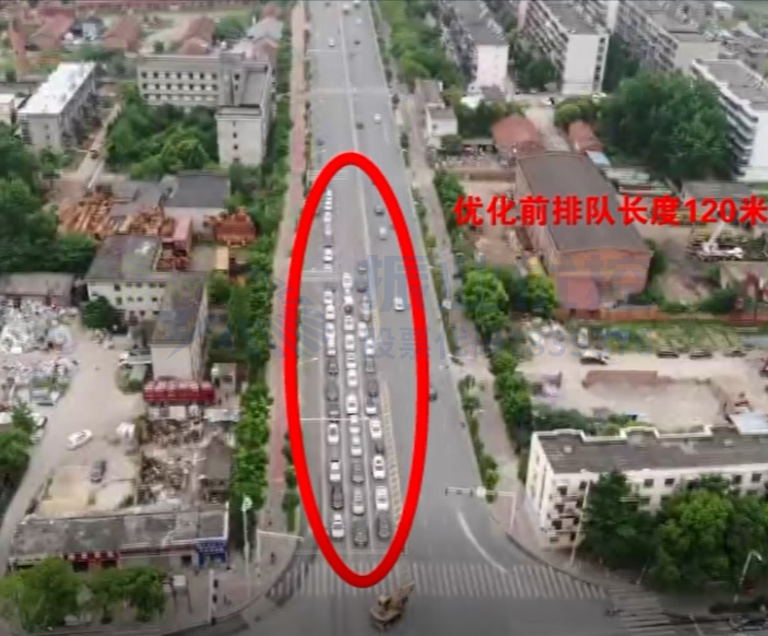 圖5 優(yōu)化前早高峰南進(jìn)口、西進(jìn)口車流排隊(duì)