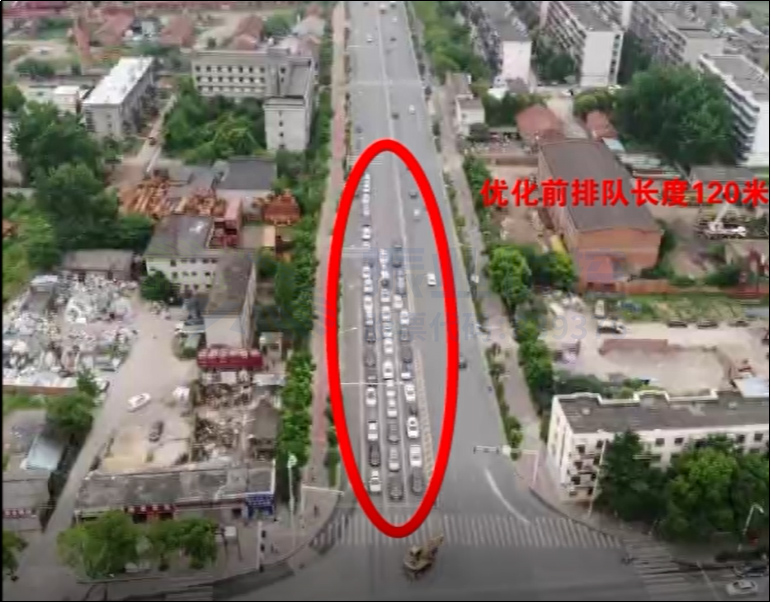 圖3 優(yōu)化前西進(jìn)口車流排隊(duì)長度