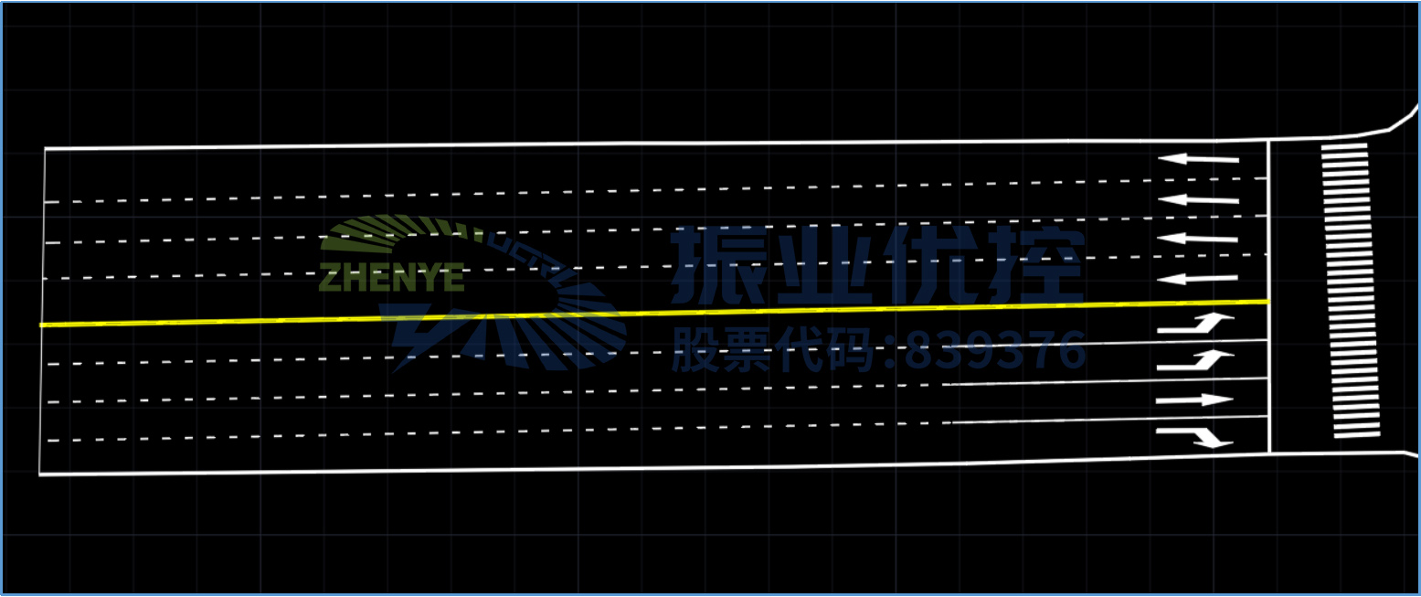 圖7 西進(jìn)口優(yōu)化前車道圖