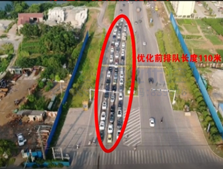 圖4 優(yōu)化前晚高峰北進(jìn)口、東進(jìn)口車流排隊(duì)