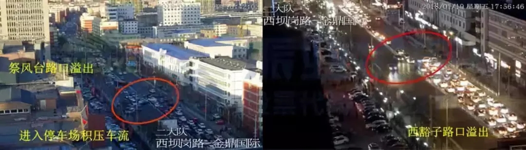 圖3 掉頭口開口位置秩序混亂、嚴(yán)重影響路段正常運行