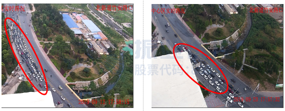 圖7 北新道-竹安路東進口優(yōu)化前后對比