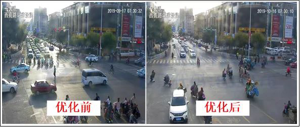 圖12 西苑路優(yōu)化前后對(duì)比圖