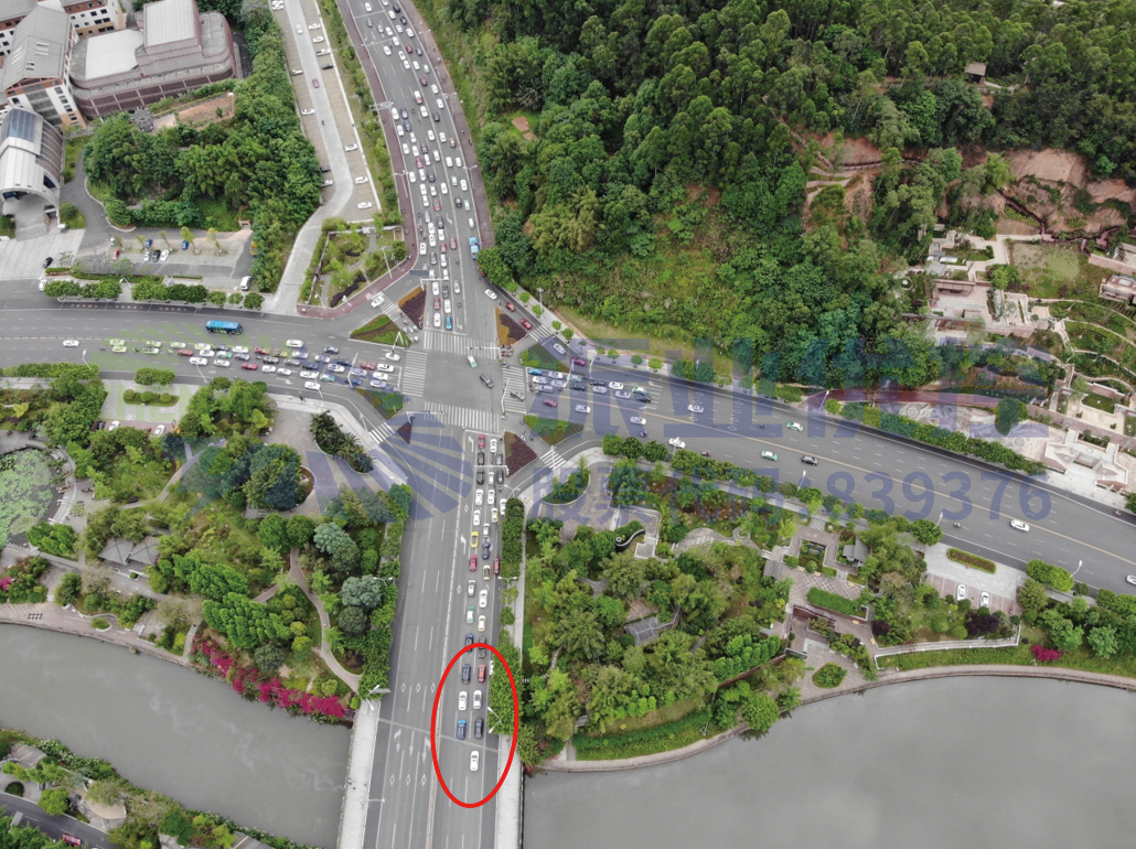 圖7 綠心路-竹公溪路口排隊(duì)情況(優(yōu)化后)