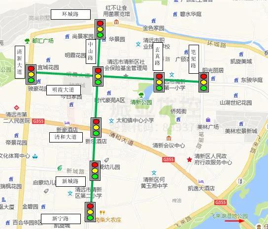 圖1 明霞大道、中山路位置示意圖