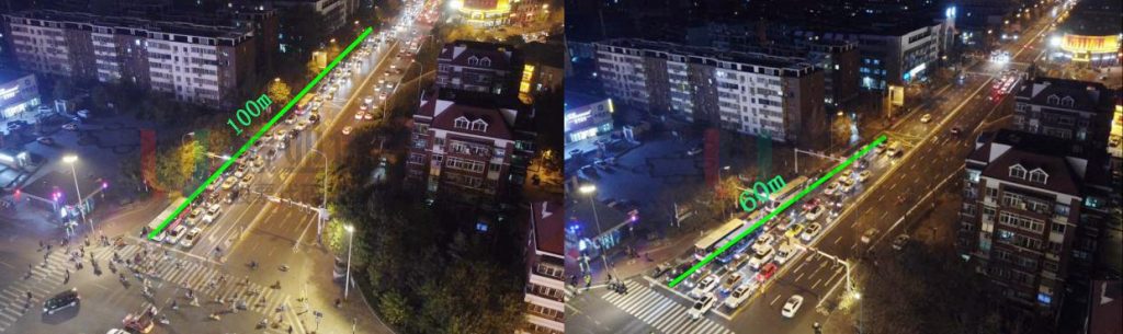 圖13 路口北進(jìn)口排隊明顯縮短（優(yōu)化后）