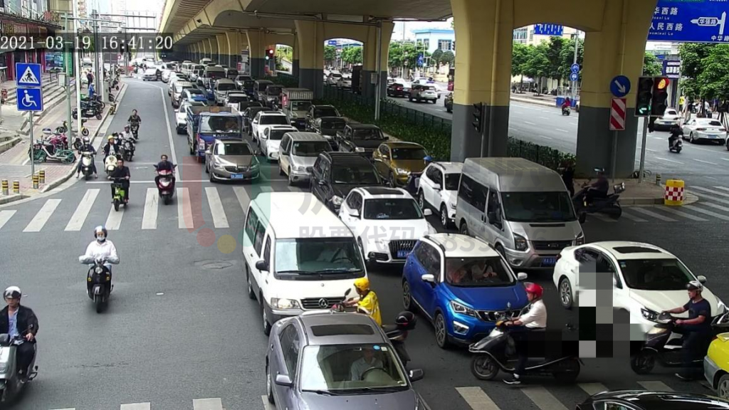 圖4 中華路西向東車流溢出情況