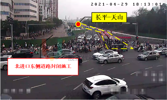 圖6 北進(jìn)口晚高峰存在回溢風(fēng)險(xiǎn)