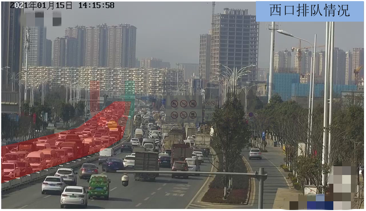 圖3 平峰時(shí)段路口排隊(duì)情況