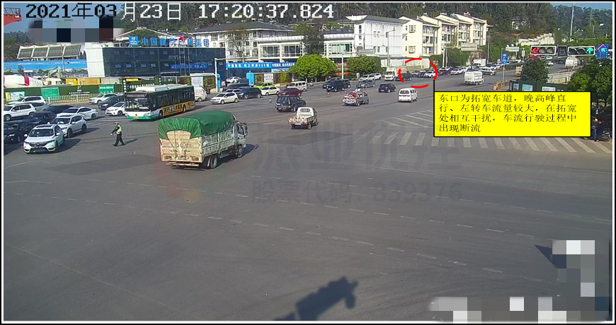 圖5 東進(jìn)口直行、左轉(zhuǎn)排隊(duì)較長(zhǎng)