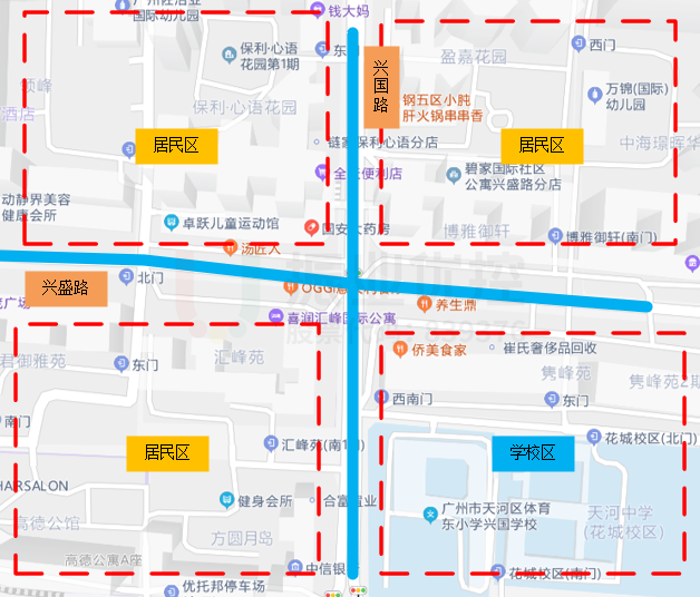 圖9 興國(guó)-興盛路口地理位置