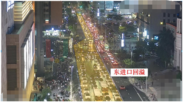 圖6 長平-金環(huán)路口東進(jìn)口存在回溢