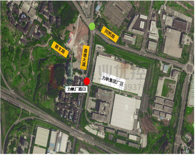 圖1 嘉德大道-力帆廠路口點位圖