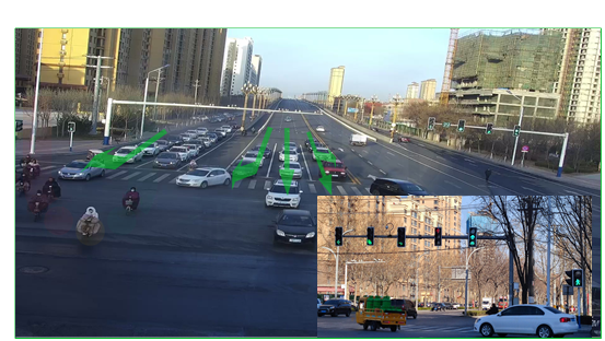 圖7-1路口西進(jìn)口交通組織優(yōu)化后車(chē)輛通行示意圖