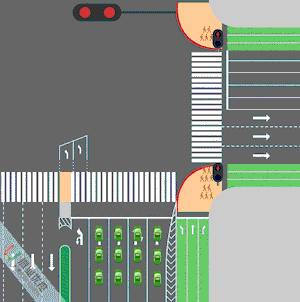 圖4-消防崗車流、人流通行方案（優(yōu)化后）