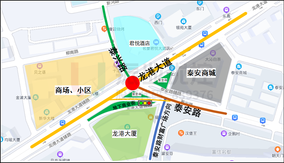 圖1 龍港大道-泰興路路口點位圖