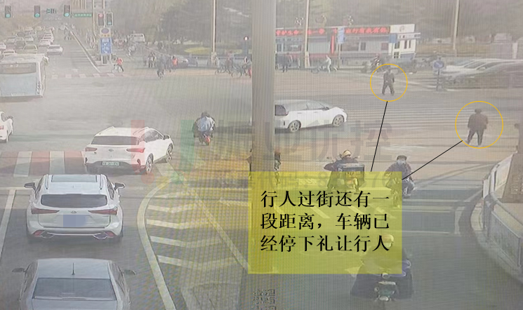 圖2 消防崗南進口機動車與行人、非機動車沖突